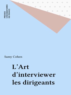 cover image of L'Art d'interviewer les dirigeants